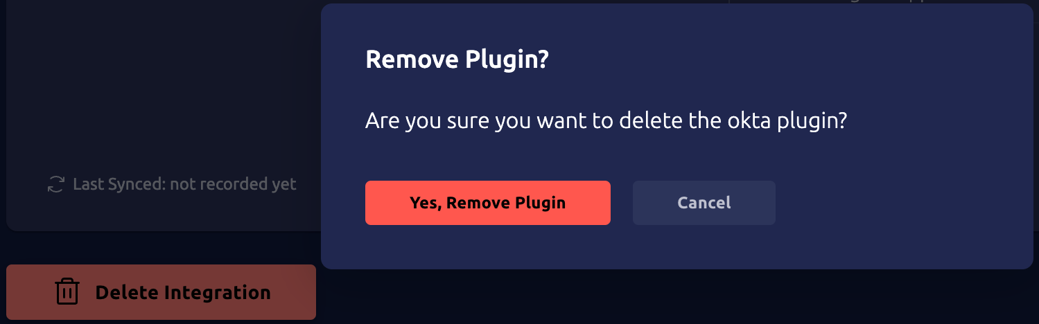 Delete Okta integration